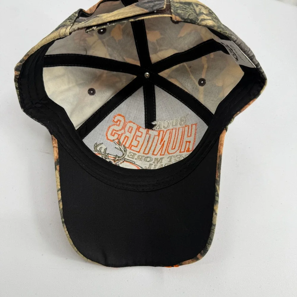 Buck Hunters Get More Tail Hat Mens OSFA Black Camo Funny Deer Hunting Cap